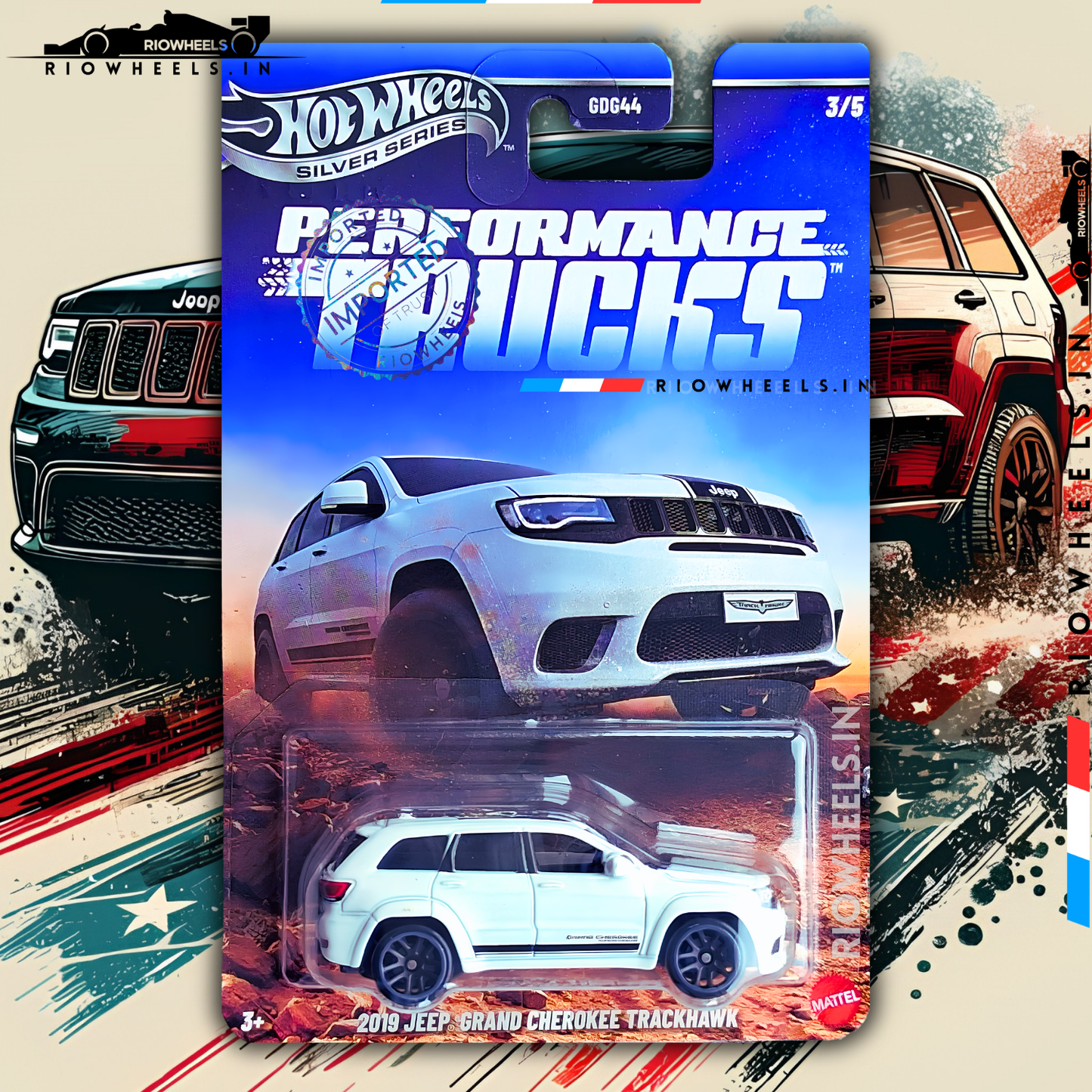 789/- || IMPORTED 2019 JEEP GRAND CHEROKEE TRACKHAWK - SILVER SERIES - HOT WHEELS