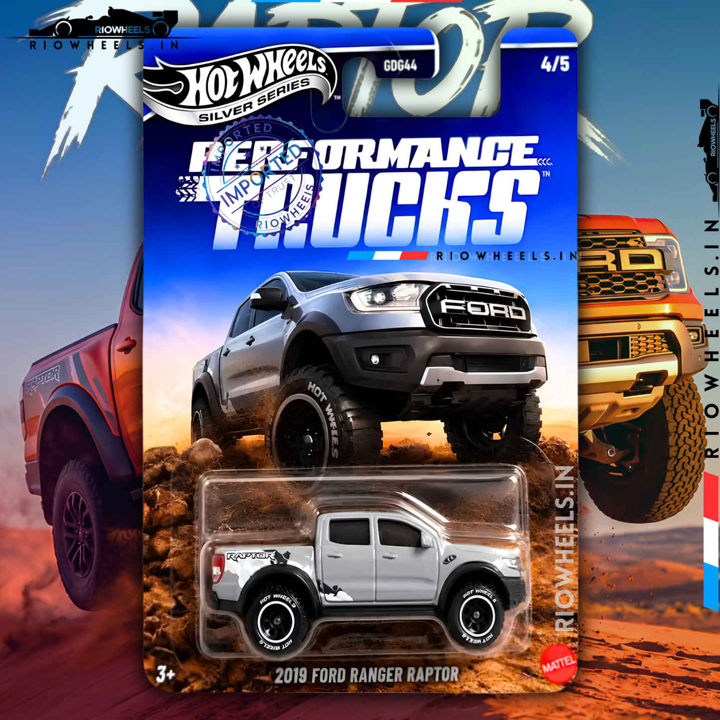 649/- || IMPORTED 2019 FORD RANGER RAPTOR - SILVER SERIES - HOT WHEELS