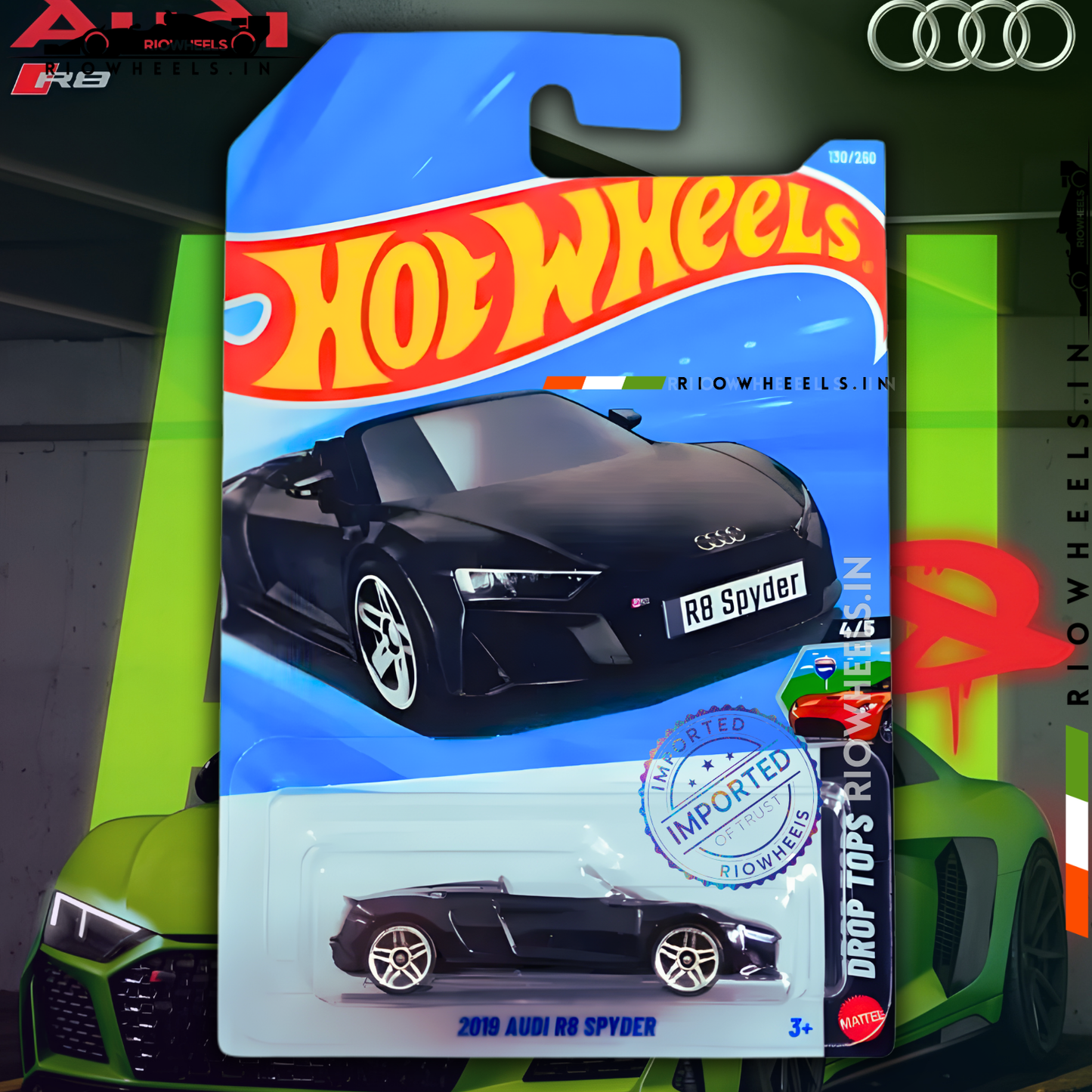 569/- || IMPORTED 2019 AUDI R8 SPYDER - HOT WHEELS