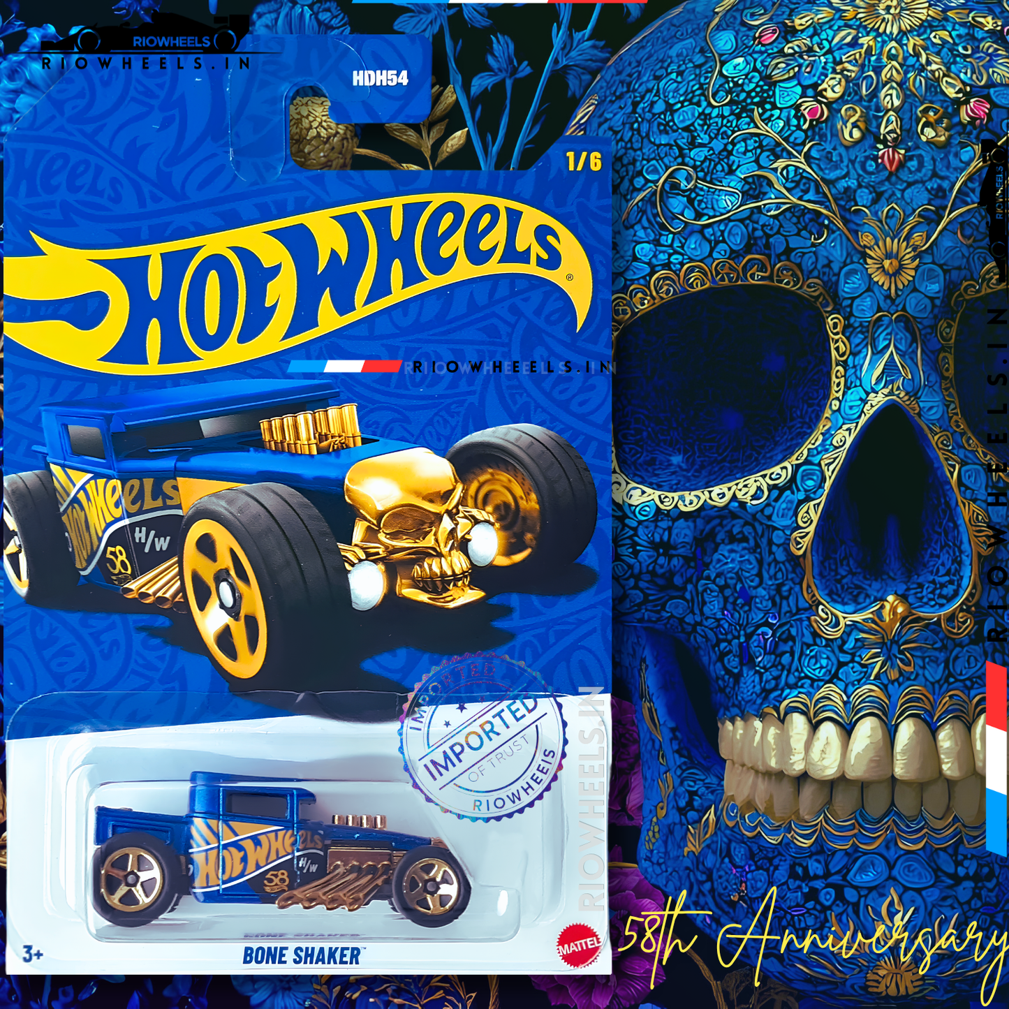 389/- || IMPORTED BONE SHAKER - 58TH ANNIVERSARY EDITION - HOT WHEELS