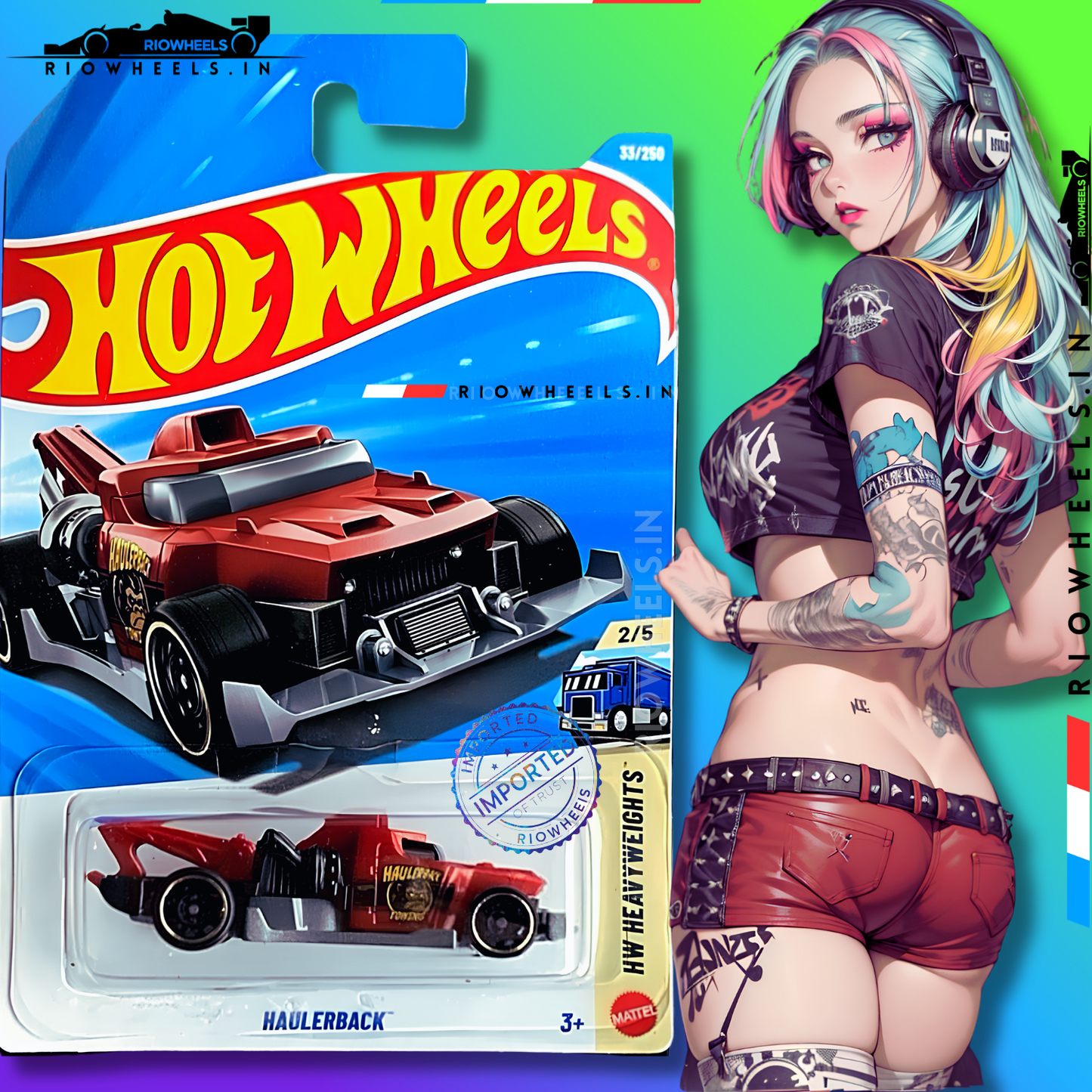 219/- || IMPORTED HAULERBACK - HOT WHEELS || MAROON