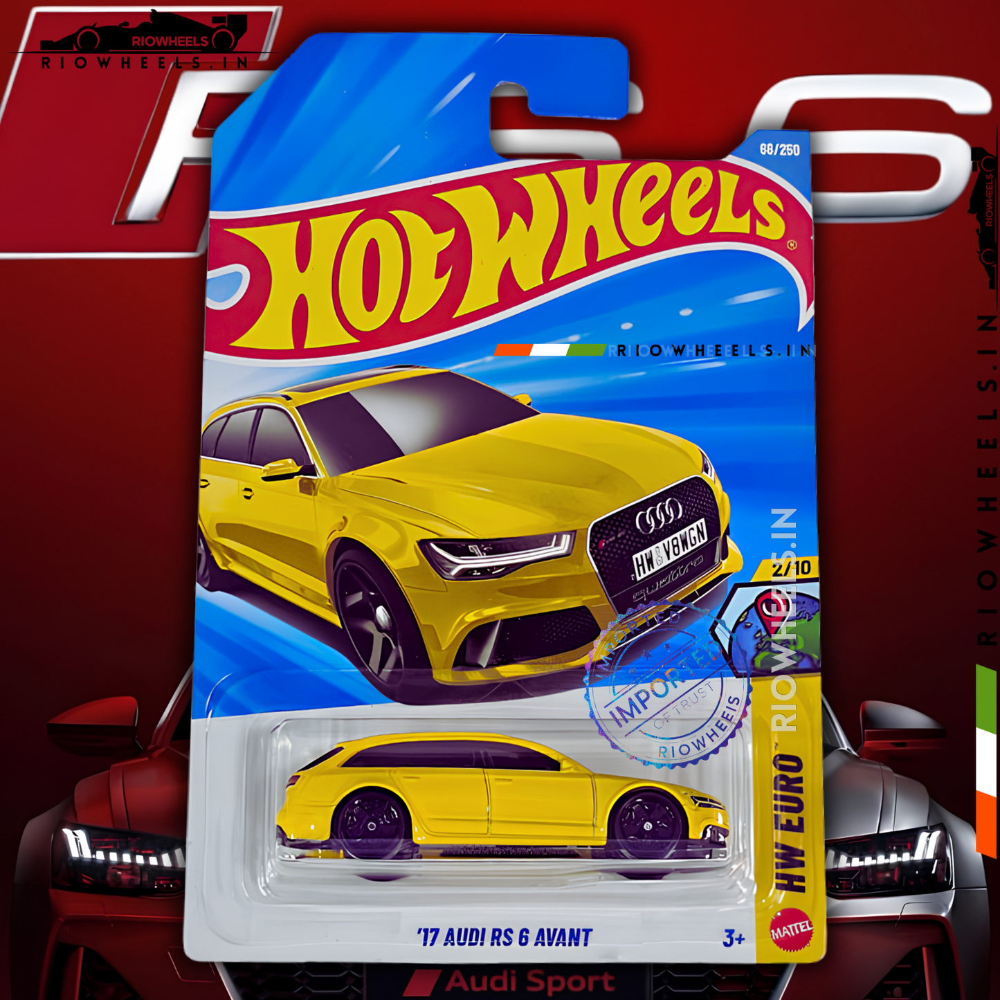 589/- || IMPORTED 17 AUDI RS 6 AVANT - HOT WHEELS || SPORTY YELLOW