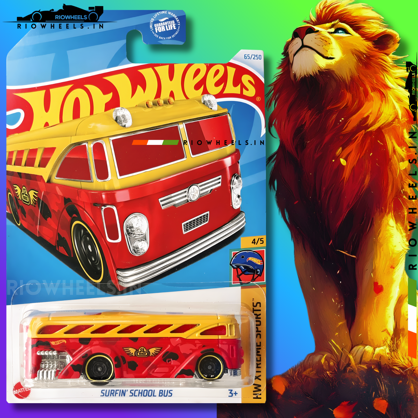 229/- || SURFIN' SCHOOL BUS - HOT WHEELS
