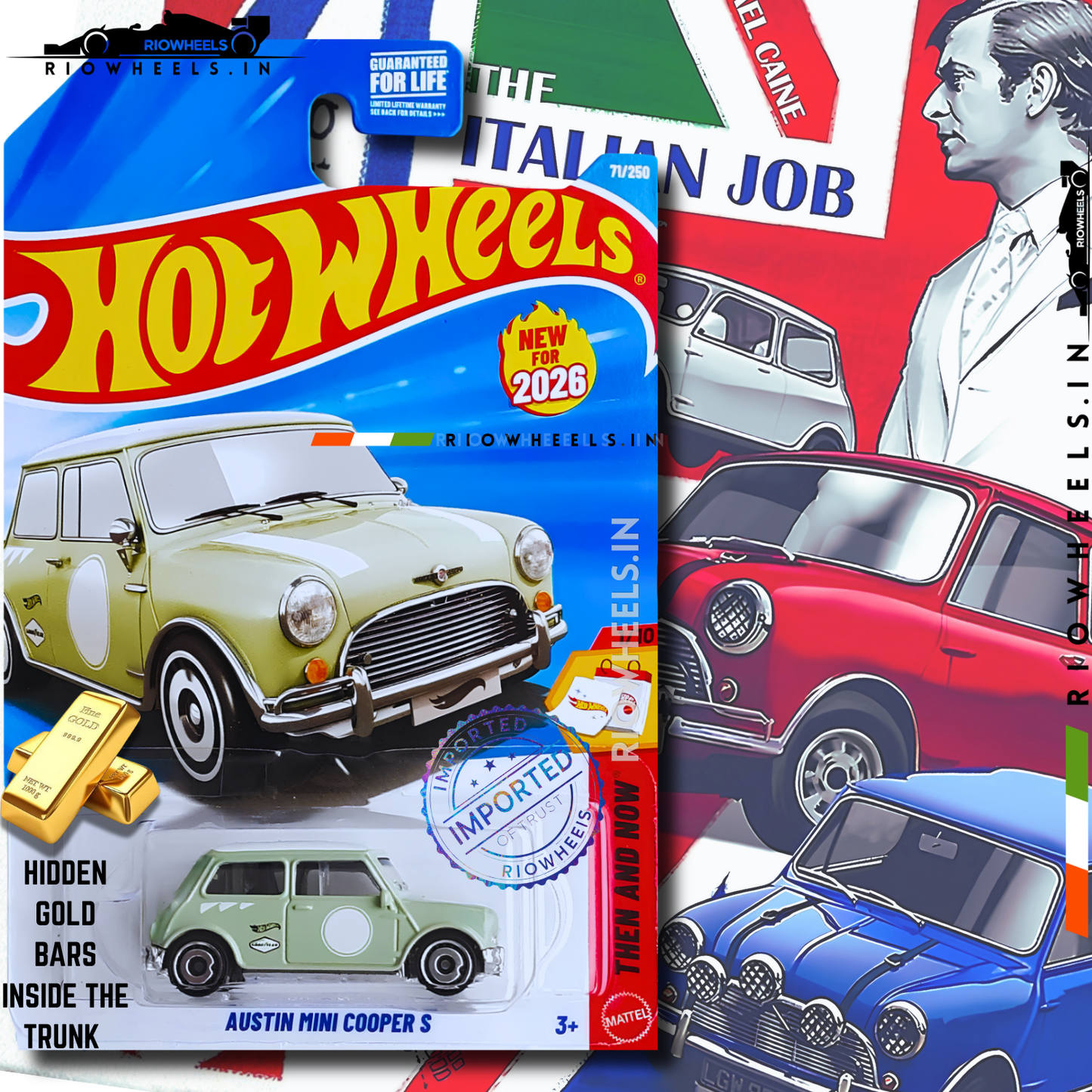 449/- || IMPORTED AUSTIN MINI COOPER S - HOT WHEELS || OLIVE GREEN