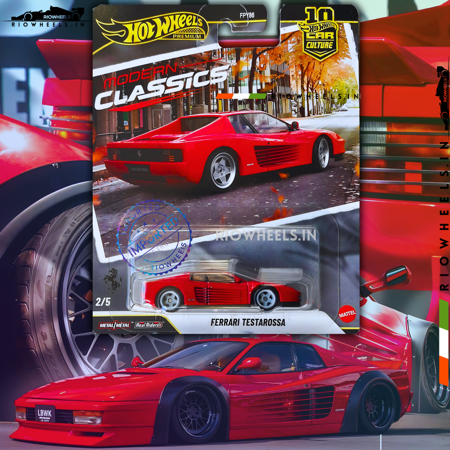 |1749/- || IMPORTED FERRARI TESTAROSSA - MODERN CLASSICS - CAR CULTURE - HOT WHEELS PREMIUM