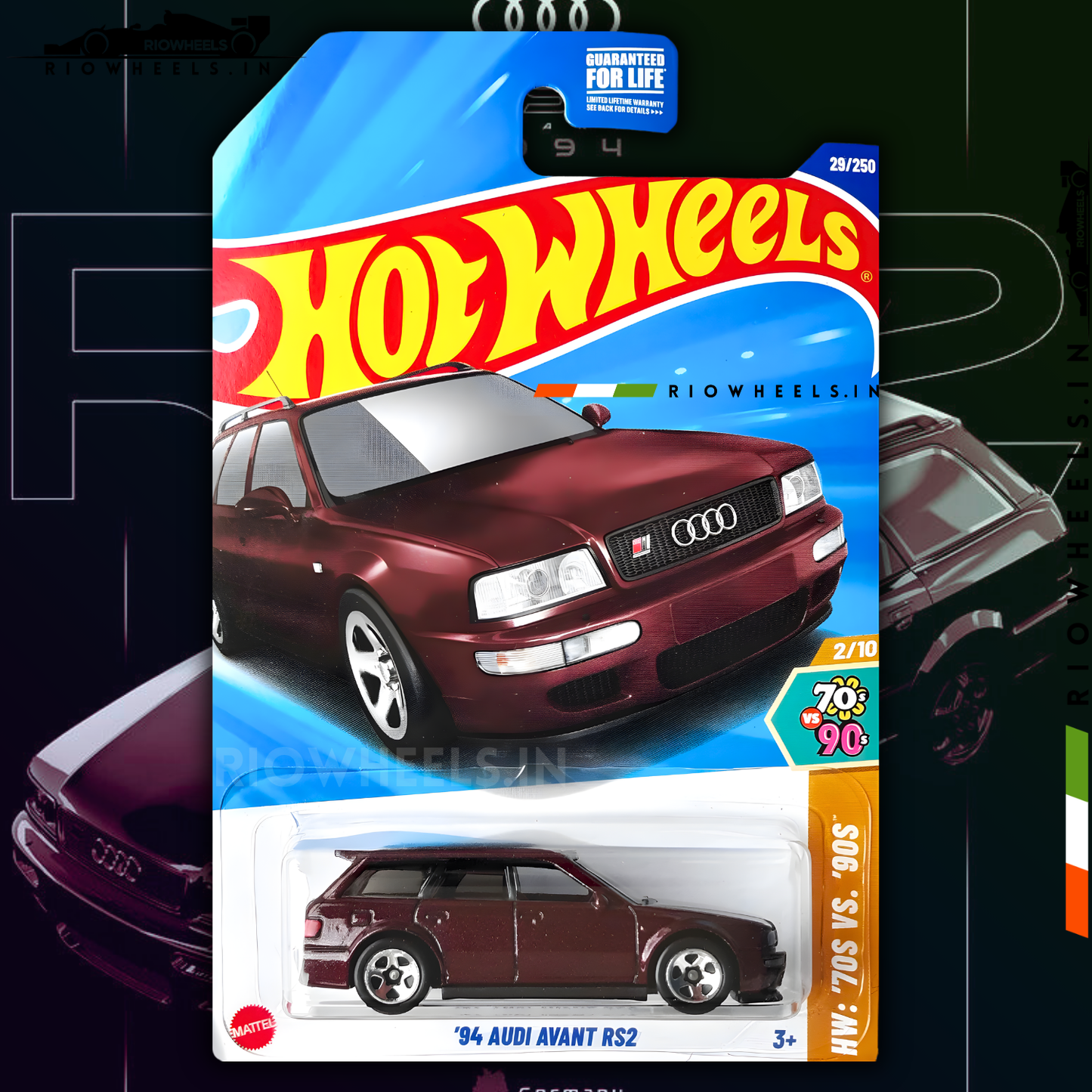 349/- || IMPORTED 94 AUDI AVANT RS2 - HOT WHEELS || MAROON