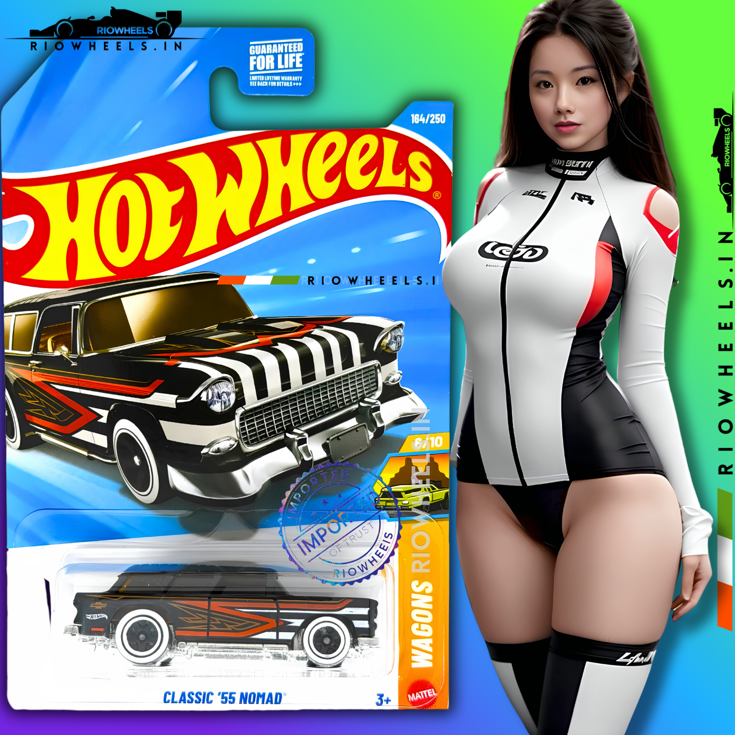 279/- || IMPORTED CLASSIC 55 NOMAD - HOT WHEELS || CHEVROLET