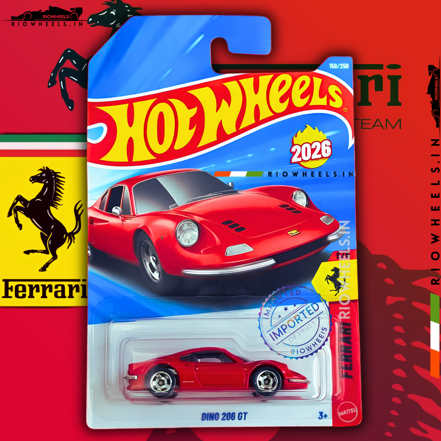 |1249/- || IMPORTED DINO 206 GT - FERRARI - HOT WHEELS