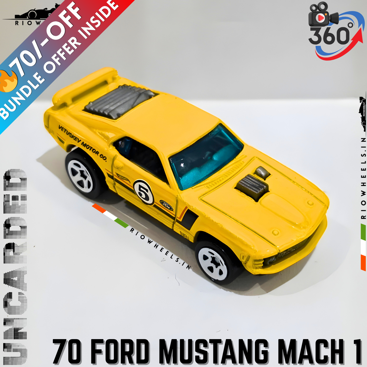 339/- || IMPORTED 70 FORD MUSTANG MACH 1 - HOT WHEELS || UNCARDED