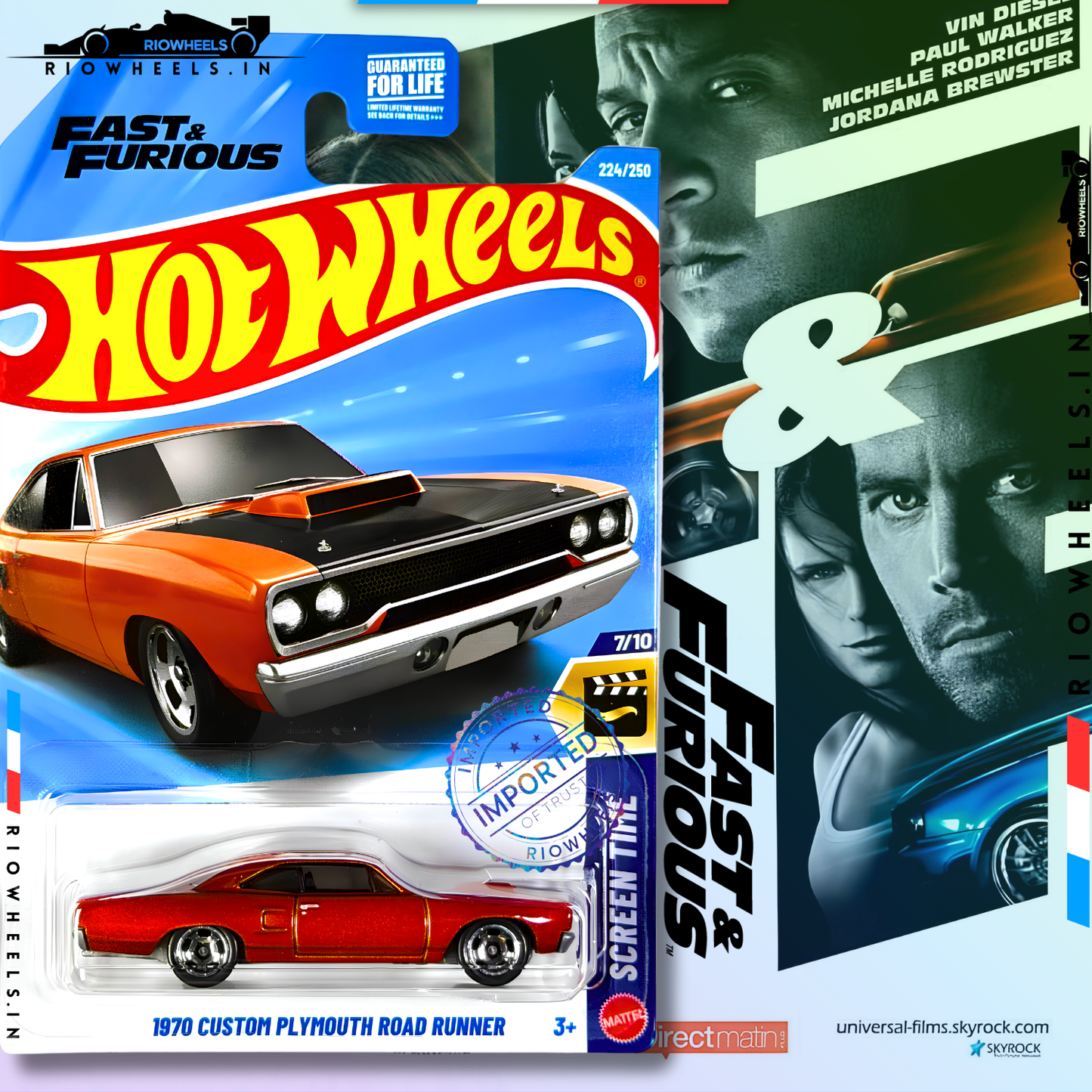 599/- || 1970 CUSTOM PLYMOUTH ROAD RUNNER - HOT WHEELS
