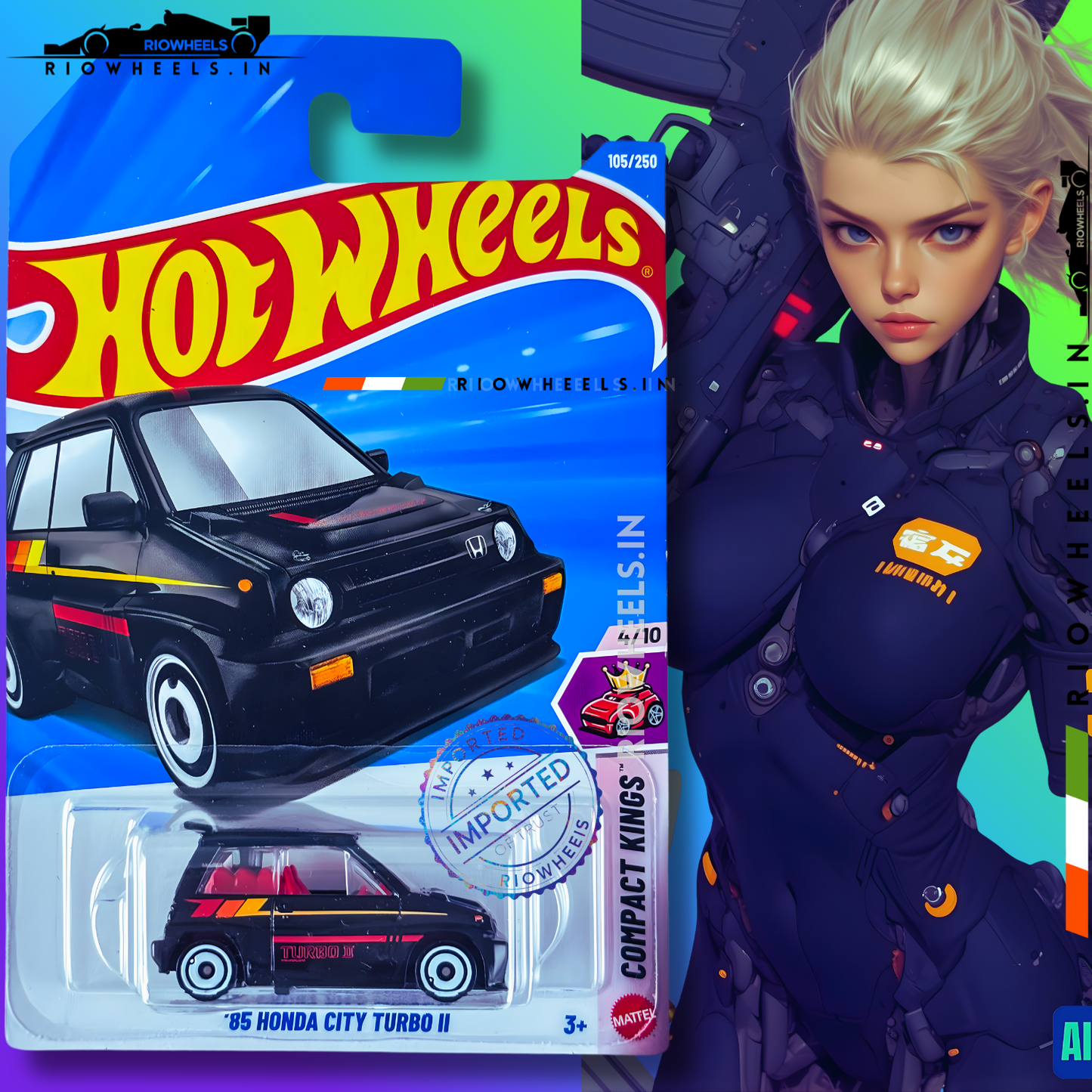329/- || IMPORTED 85 HONDA CITY TURBO II - HOT WHEELS