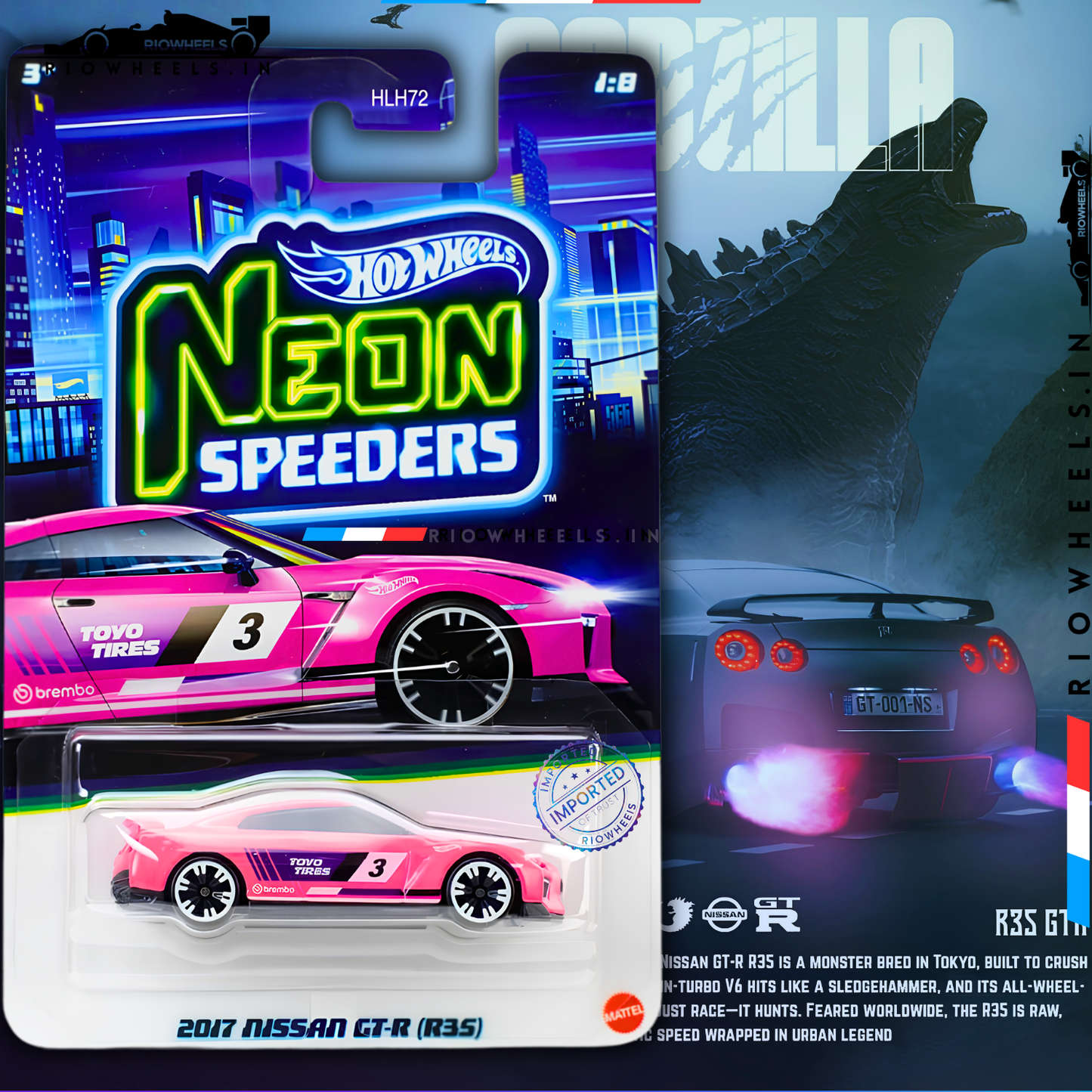 689/- || IMPORTED 2017 NISSAN GT-R (R-35) - NEON SPEEDERS - HOT WHEELS