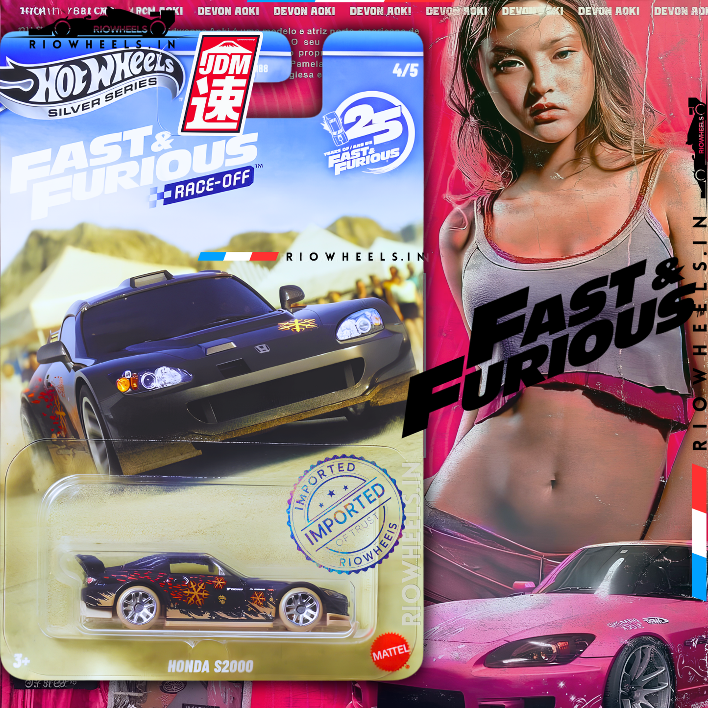 689/- || IMPORTED HONDA S200 - FAST AND FURIOUS - SILVER SERIES - HOT WHEELS