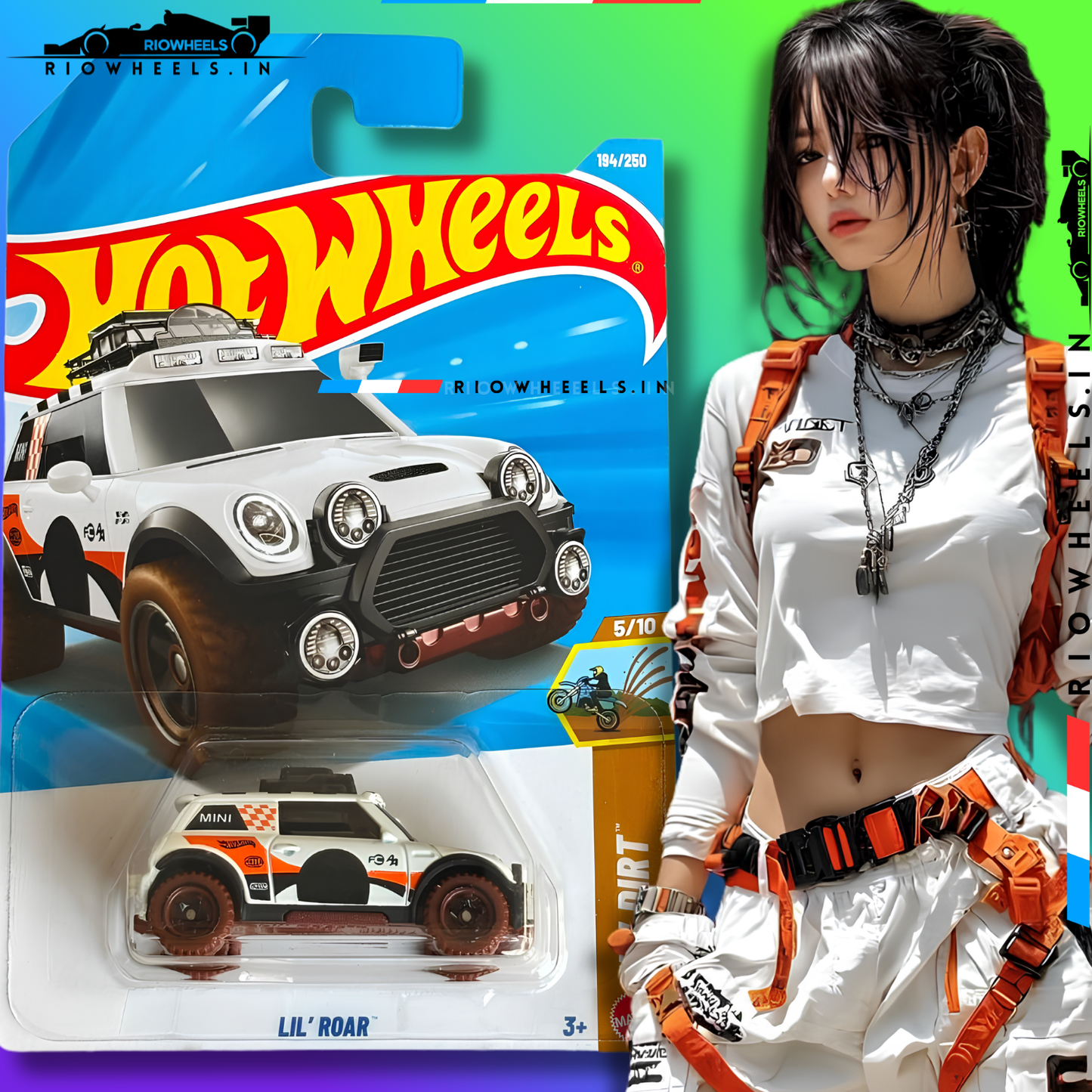 249/- || LIL' ROAR - HOT WHEELS || WHITE