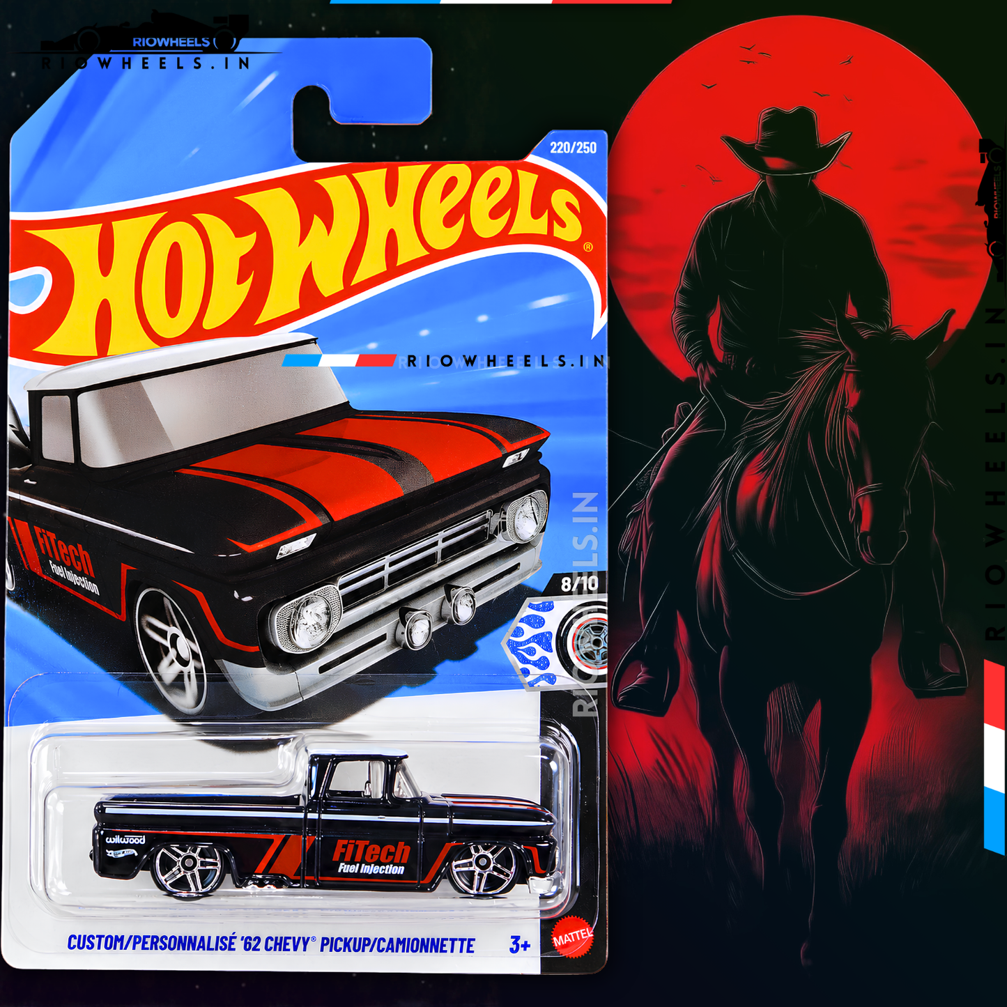 289/- || IMPORTED CUSTOM/PERSONNALISE '62 CHEVY PICKUP/CAMIONNETTE - HOT WHEELS