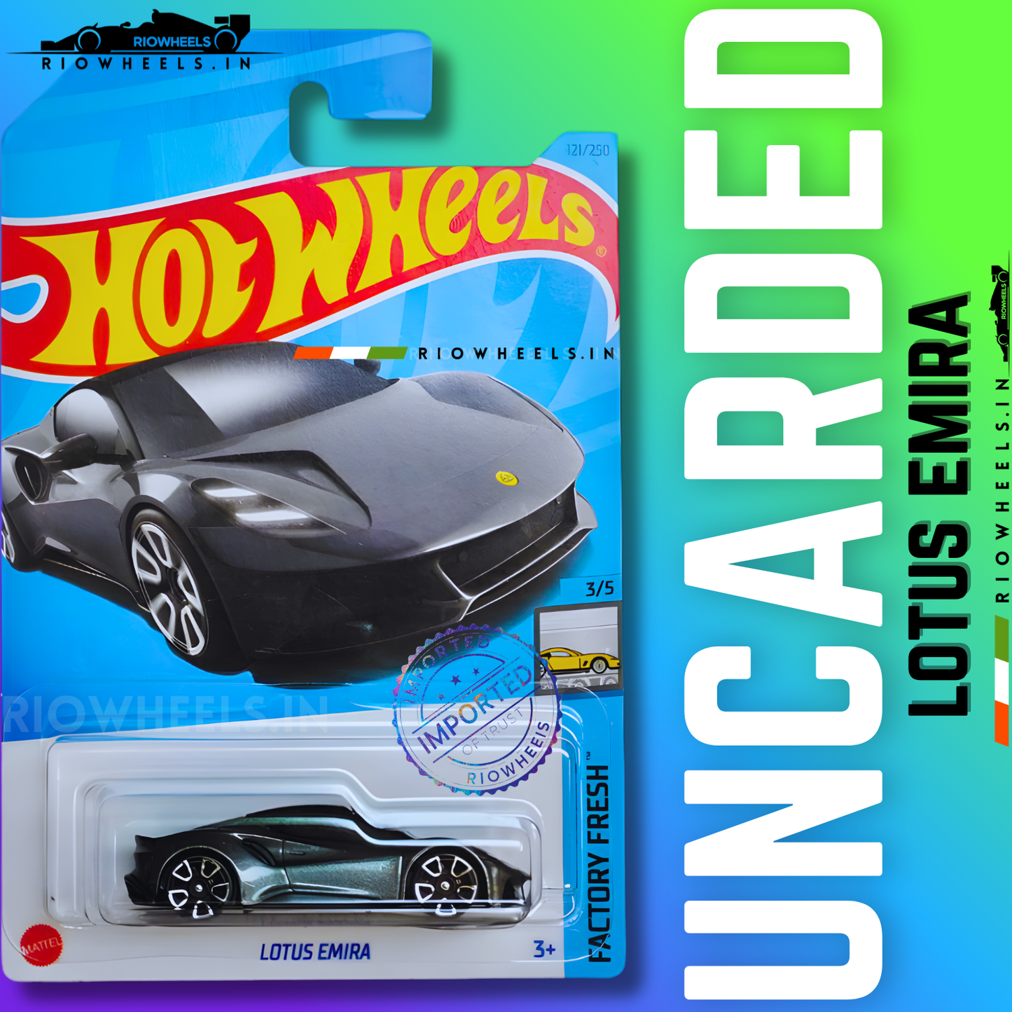589/- || IMPORTED LOTUS EMIRA - HOT WHEELS || UNCARDED (2023 - OLD & RARE)