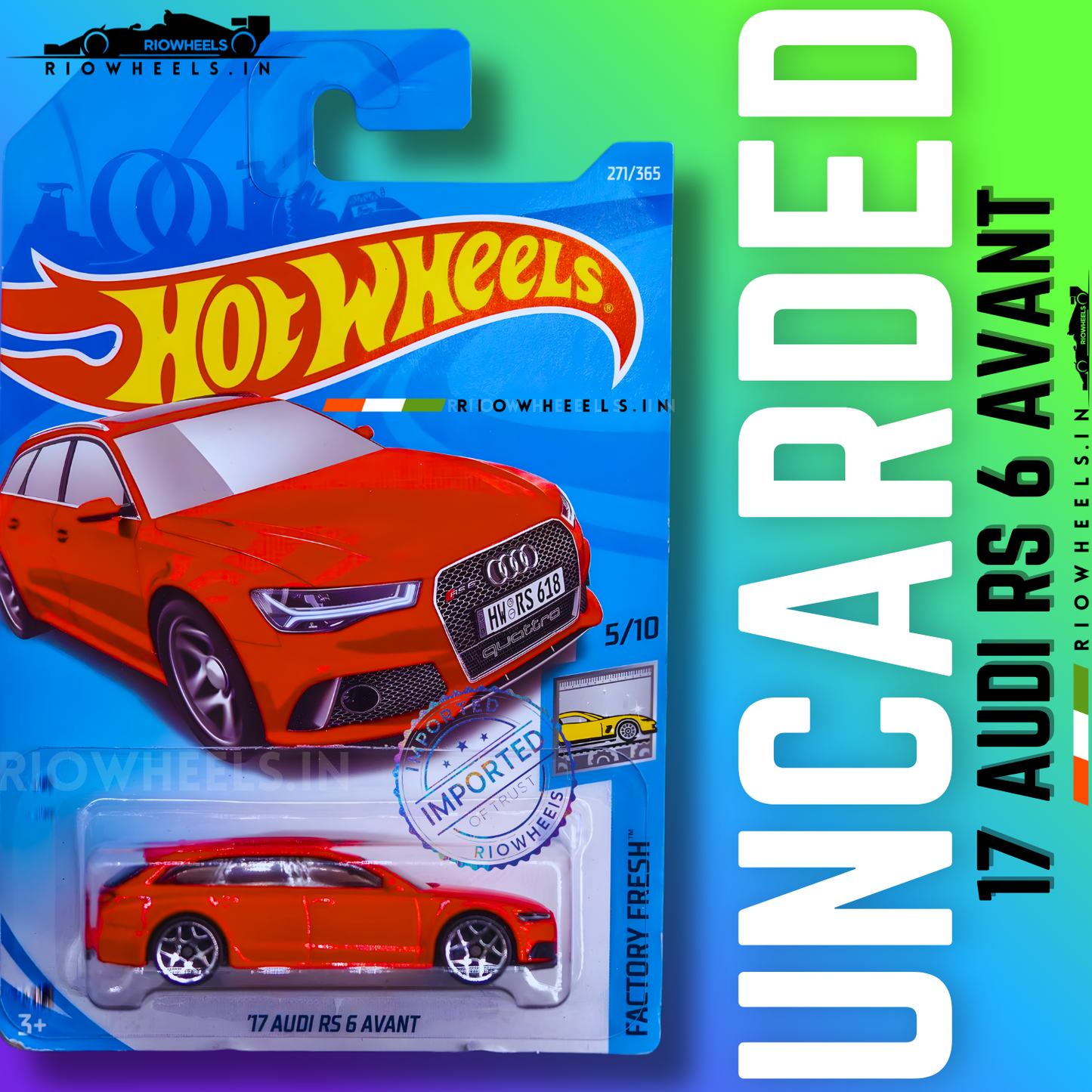 529/- || IMPORTED 17 AUDI RS 6 AVANT - HOT WHEELS || UNCARDED (2023 - OLD & RARE)