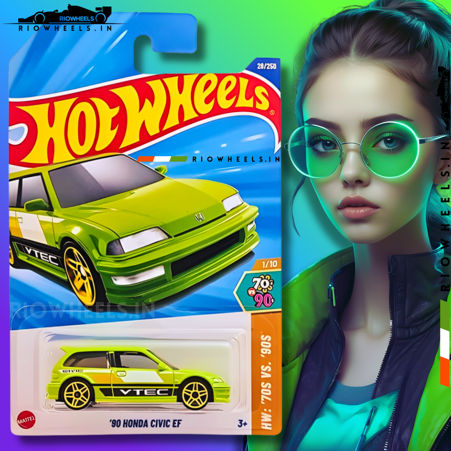229/- || 90 HONDA CIVIC EF - HOT WHEELS