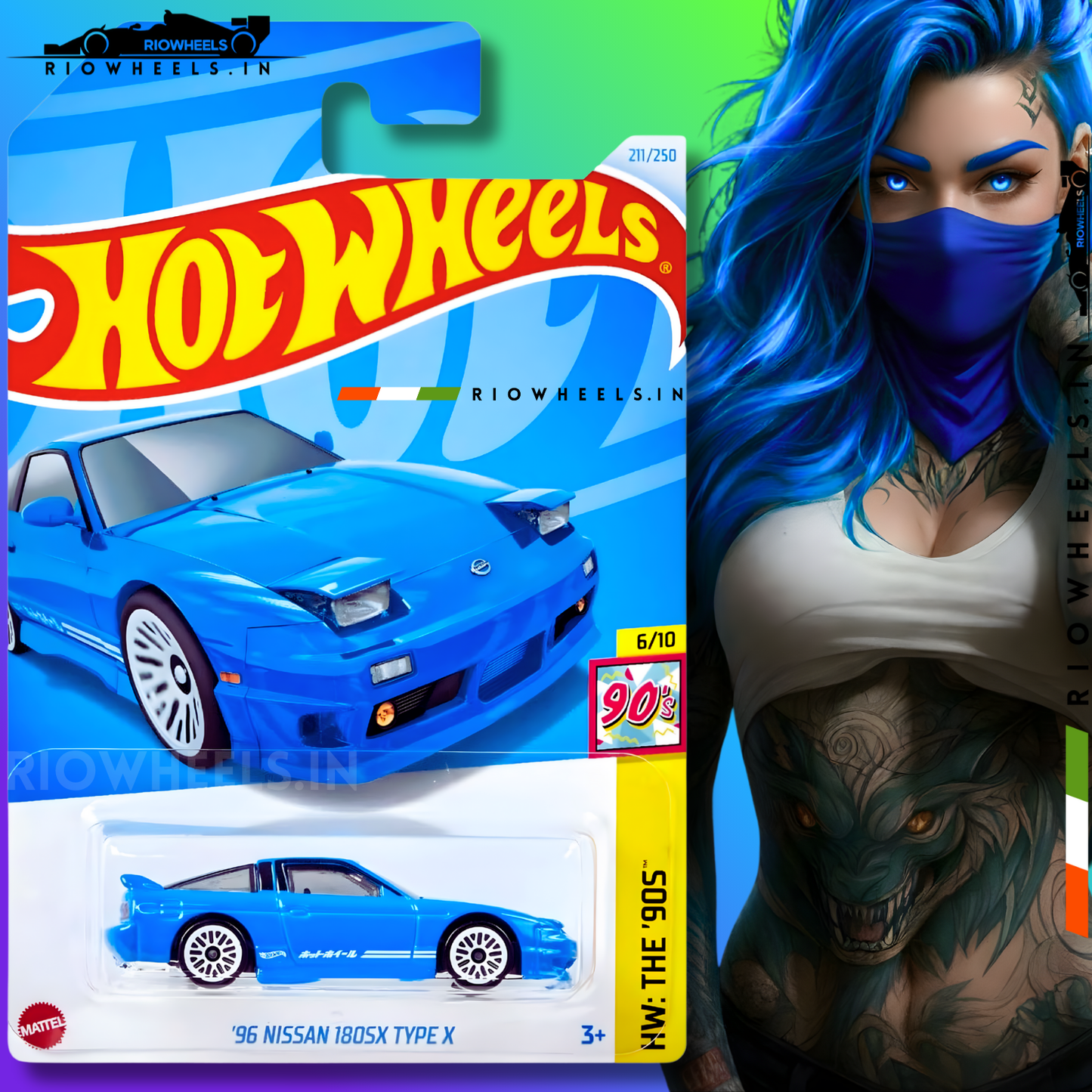 419/- || 96 NISSAN 180SX TYPE X IMPORTED - HOT WHEELS