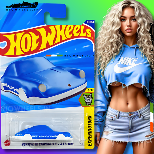 359/- || PORSCHE 911 CARRERA CLIP / A ATTACHE || BLUE - HOT WHEELS