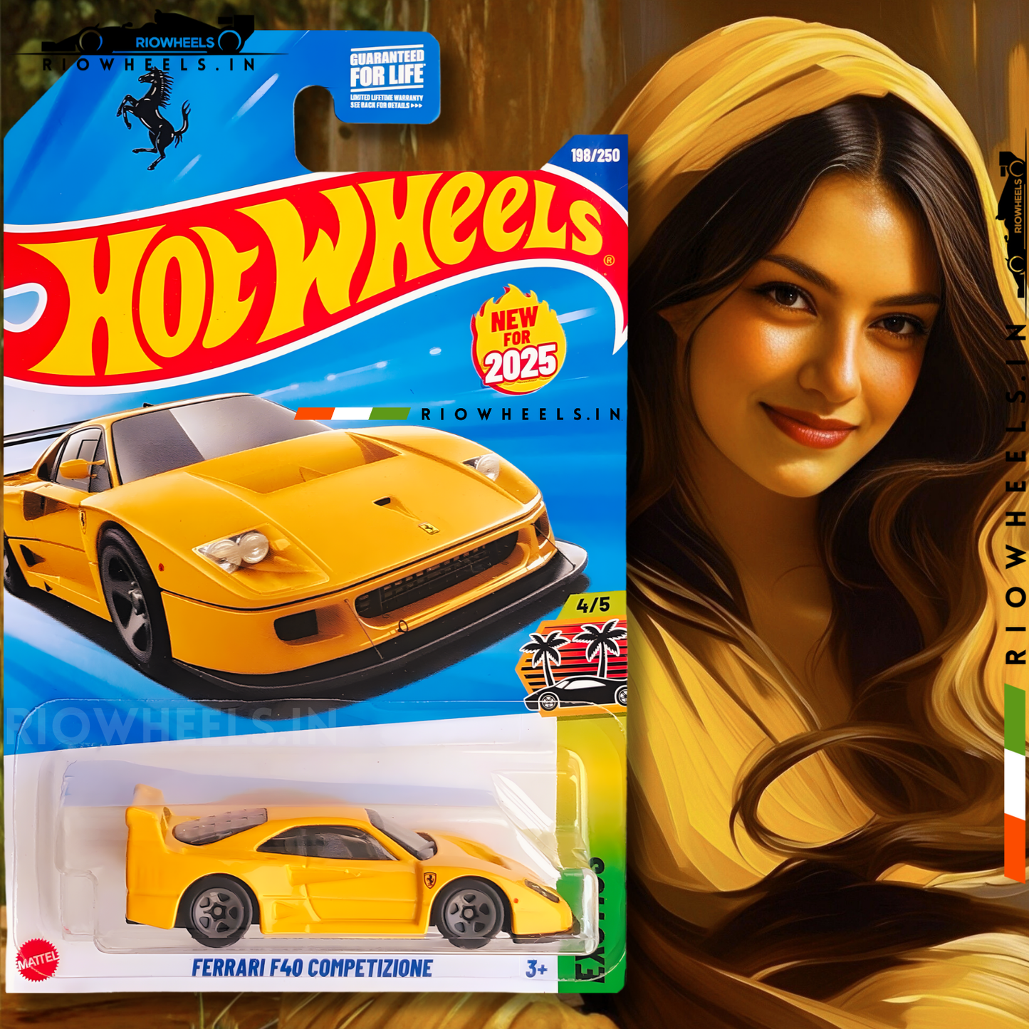 669/- || FERRARI F40 COMPETIZIONE || YELLOW - HOT WHEELS