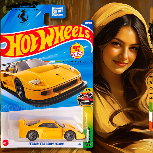 669/- || FERRARI F40 COMPETIZIONE || YELLOW - HOT WHEELS