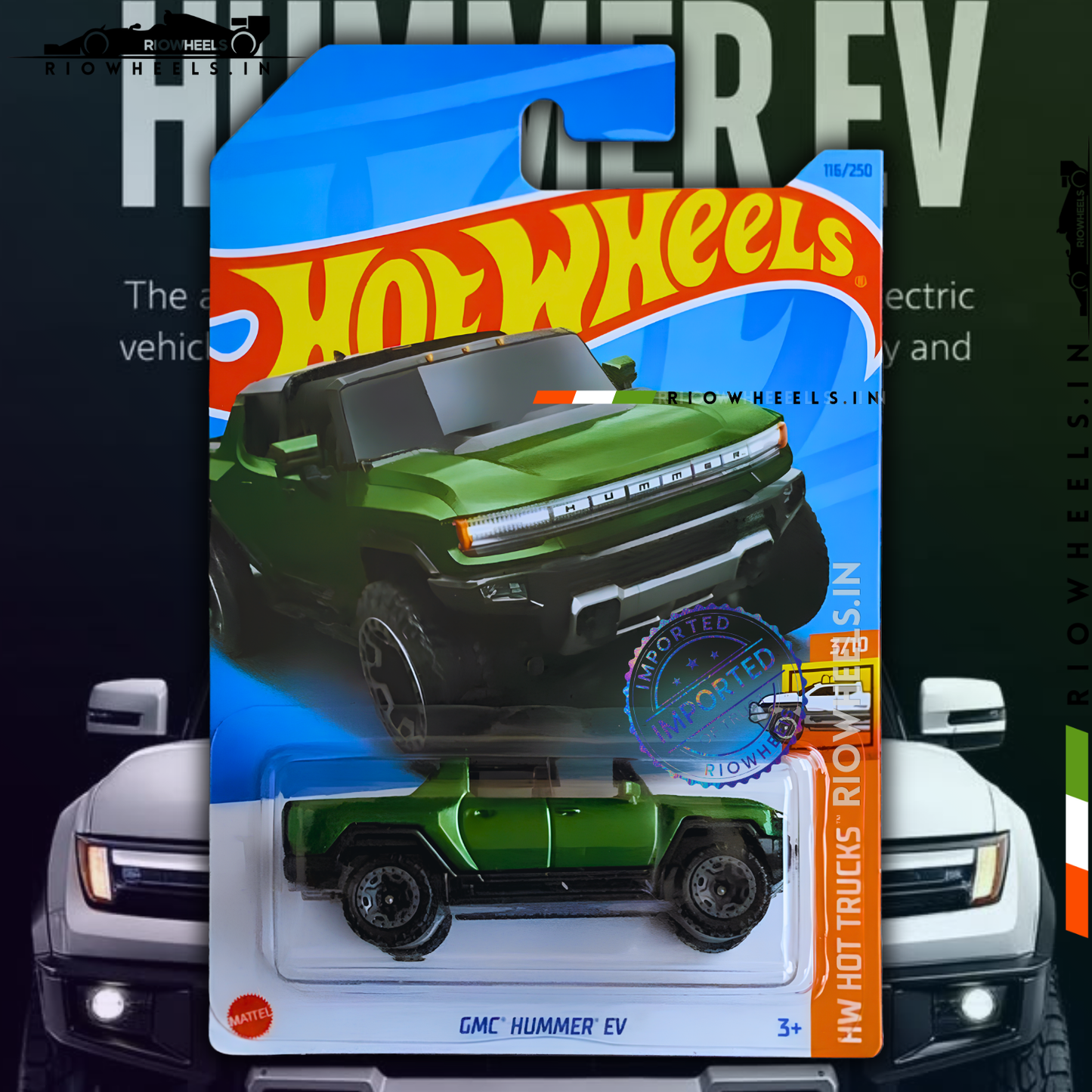 |1049/- || IMPORTED GMC HUMMER EV - HOT WHEELS || MAMBA GREEN
