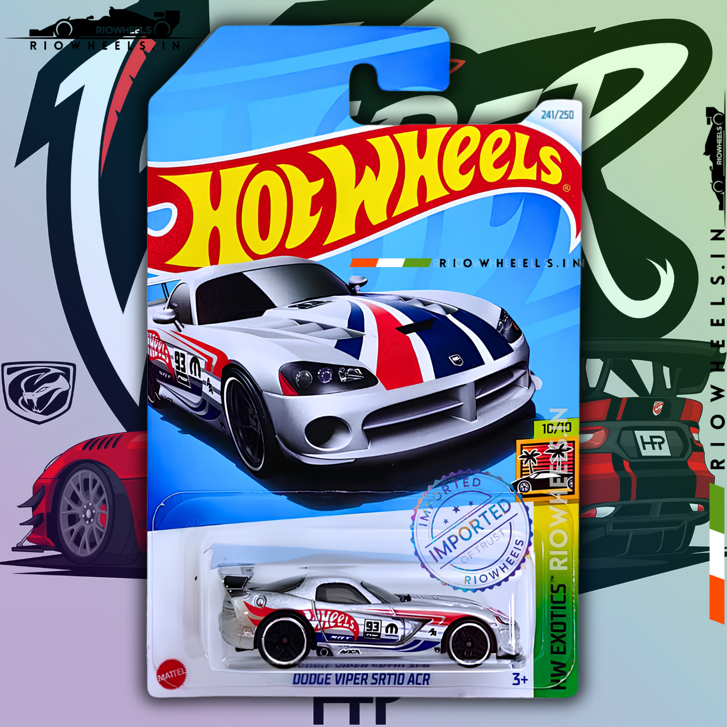 539/- || IMPORTED DODGE VIPER SRT10 ACR - HOT WHEELS || SILVER
