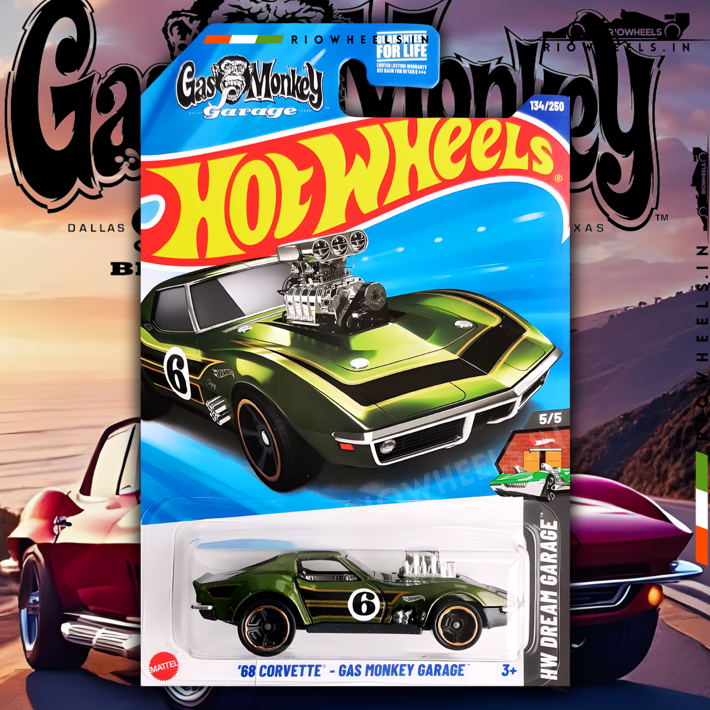 589/- || IMPORTED 68 CORVETTE - GAS MONKEY GARAGE IMPORTED - HOT WHEELS