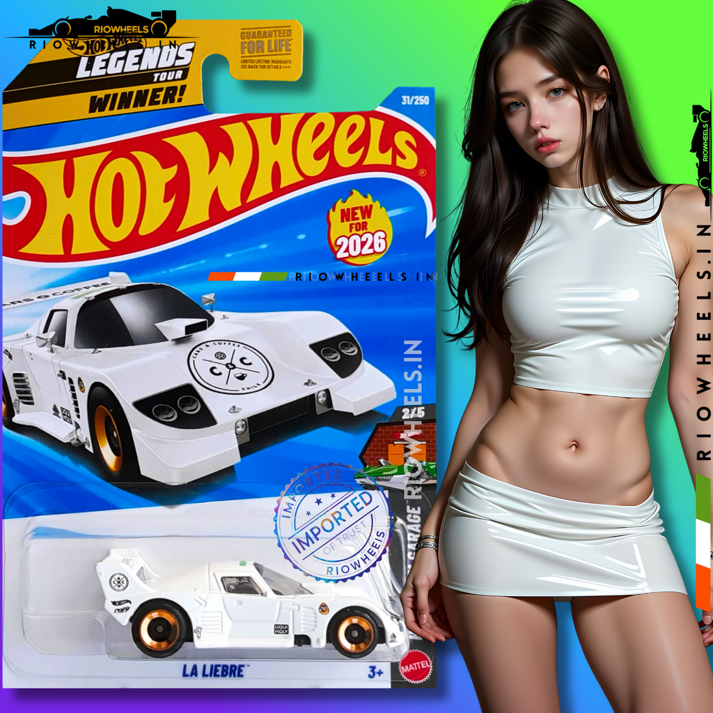 449/- || IMPORTED LA LIEBRE - HOT WHEELS || WHITE