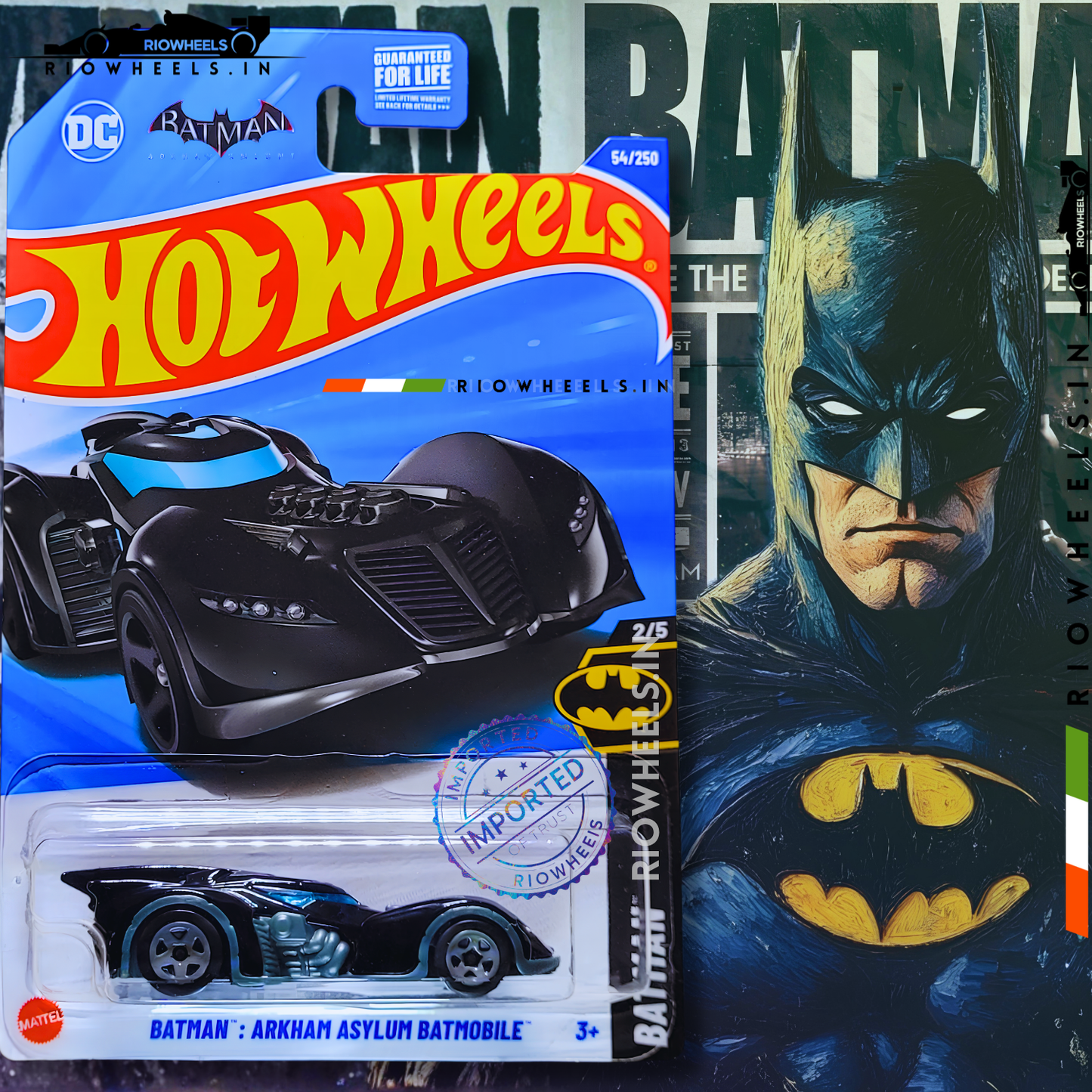 379/- || BATMAN : ARKHAM ASYLUM BATMOBILE - HOT WHEELS