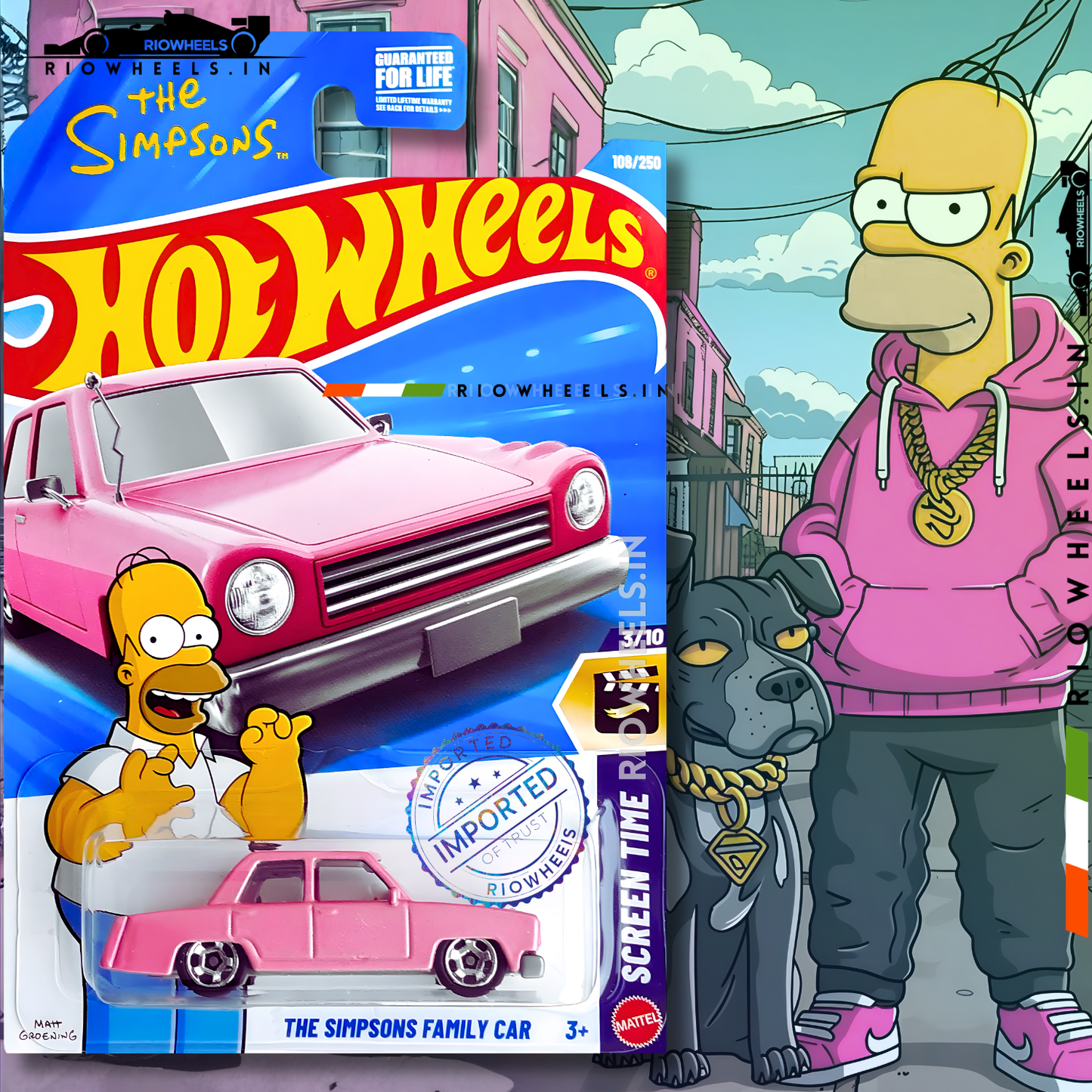 689/- || IMPORTED THE SIMPSONS FAMILY CAR / VOITURE FAMILIALE - HOT WHEELS