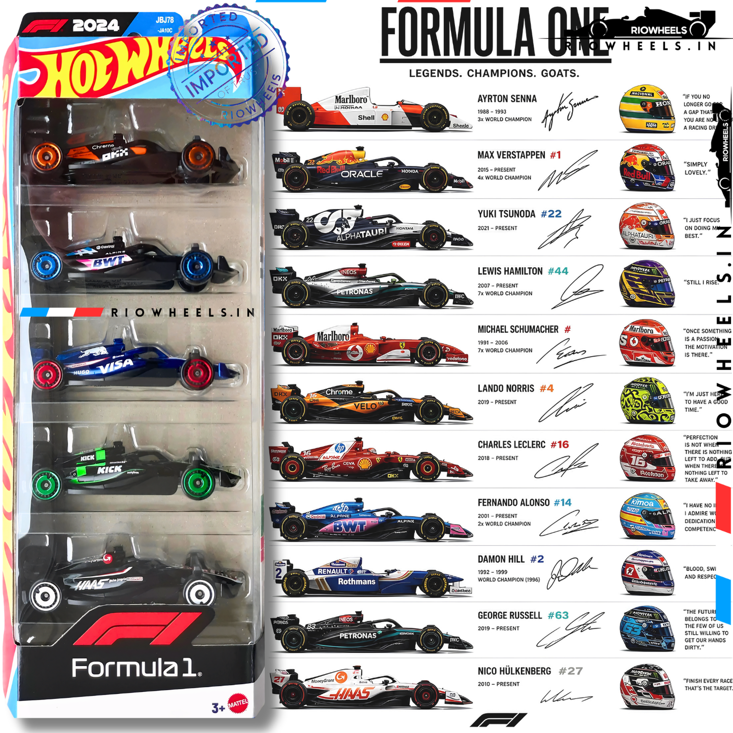 |2499/- || IMPORTED FORMULA 1 (2024) 5 PACK  - HOT WHEELS