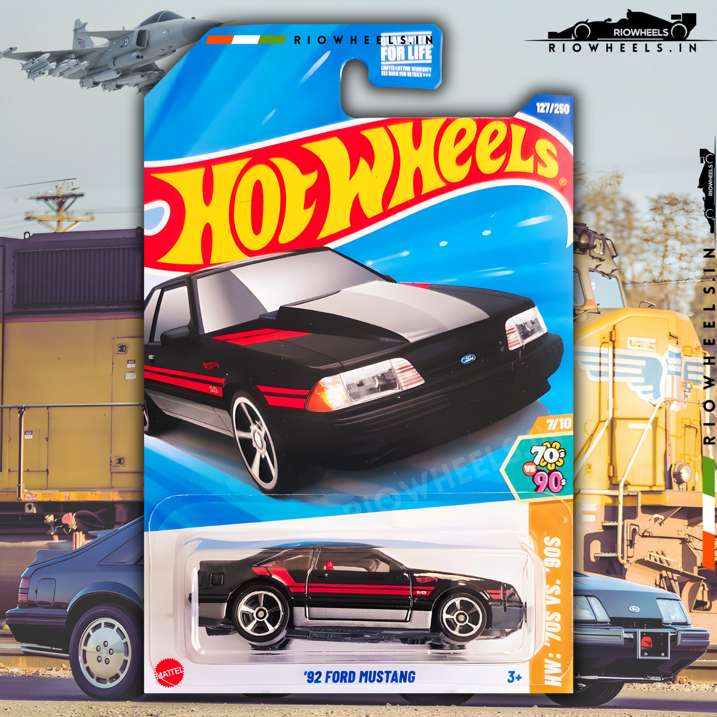 389/- || IMPORTED 92 FORD MUSTANG - HOT WHEELS || Black