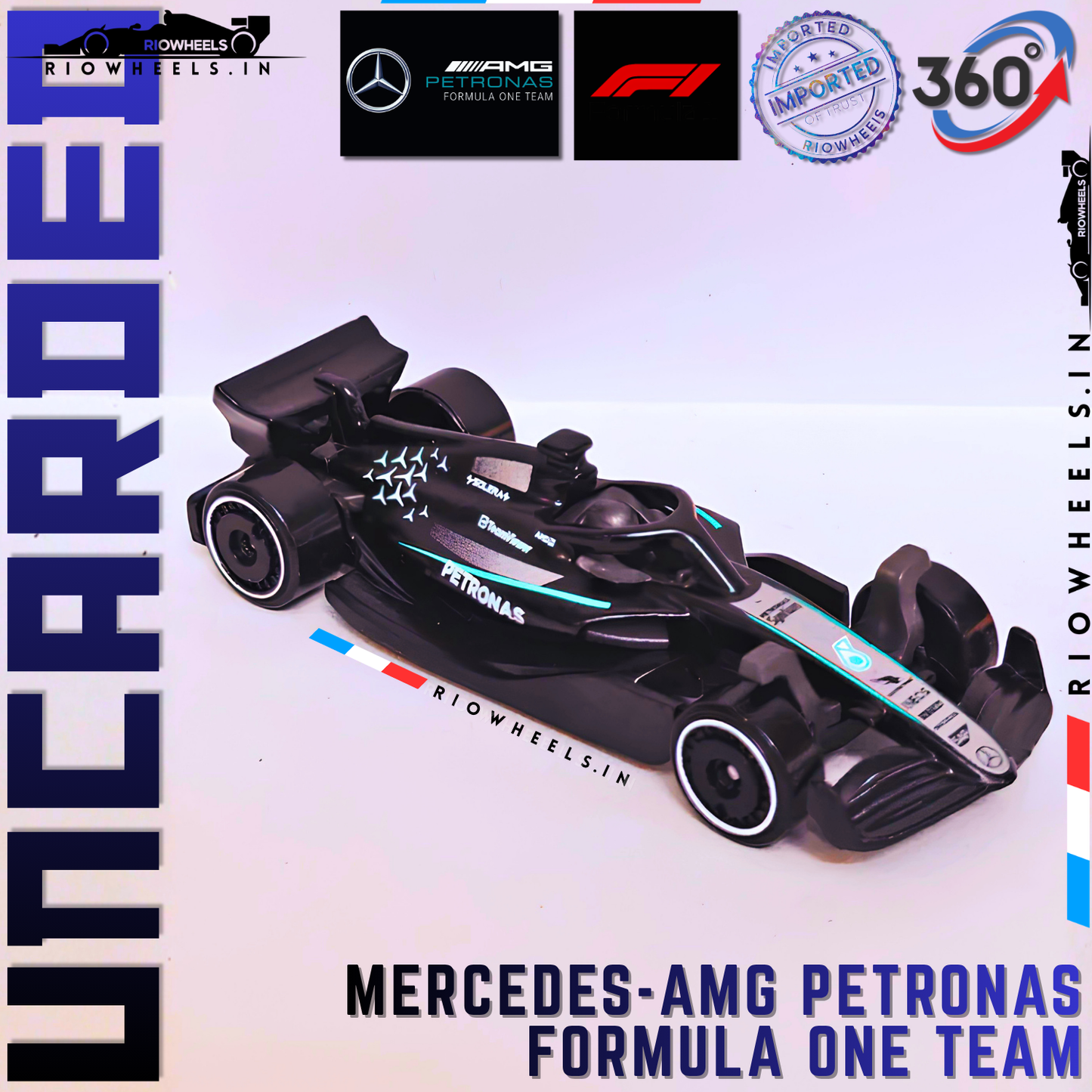 549/- || IMPORTED MERCEDES-AMG PETRONAS FORMULA ONE TEAM - HOT WHEELS || UNCARDED