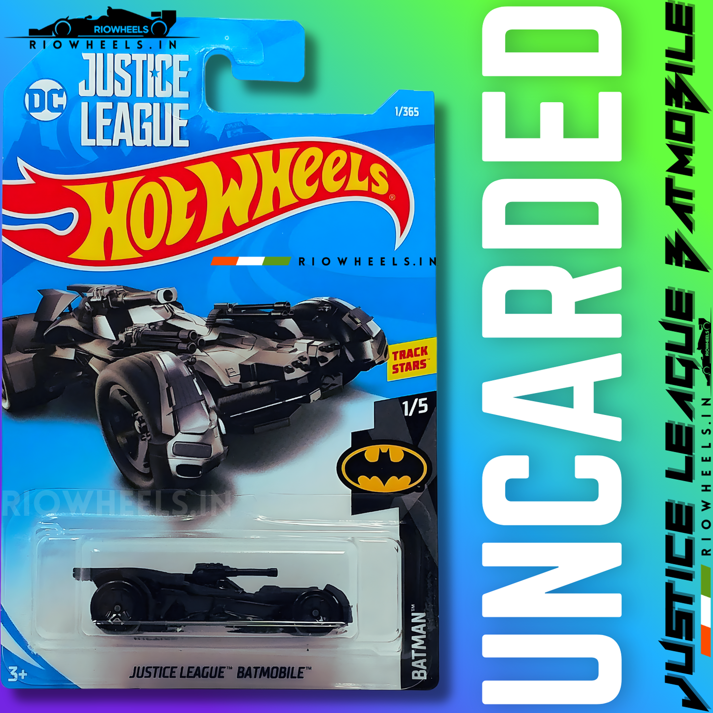 729/- || IMPORTED JUSTICE LEAGUE BATMOBILE || UNCARDED - HOT WHEELS (2018 - OLD & RARE)