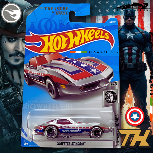 |1599/- || CORVETTE STINGRAY TREASURE HUNT [TH] - HOT WHEELS