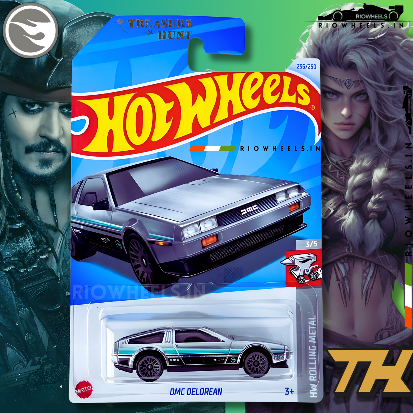 |1349/- || DMC DELOREAN - TREASURE HUNT [TH] - HOT WHEELS