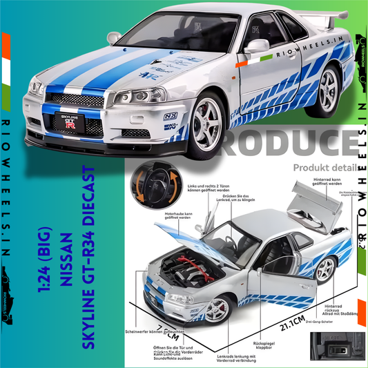 |2949/- || IMPORTED NISSAN SKYLINE GT-R34 - 1:24 (BIG) DIECAST