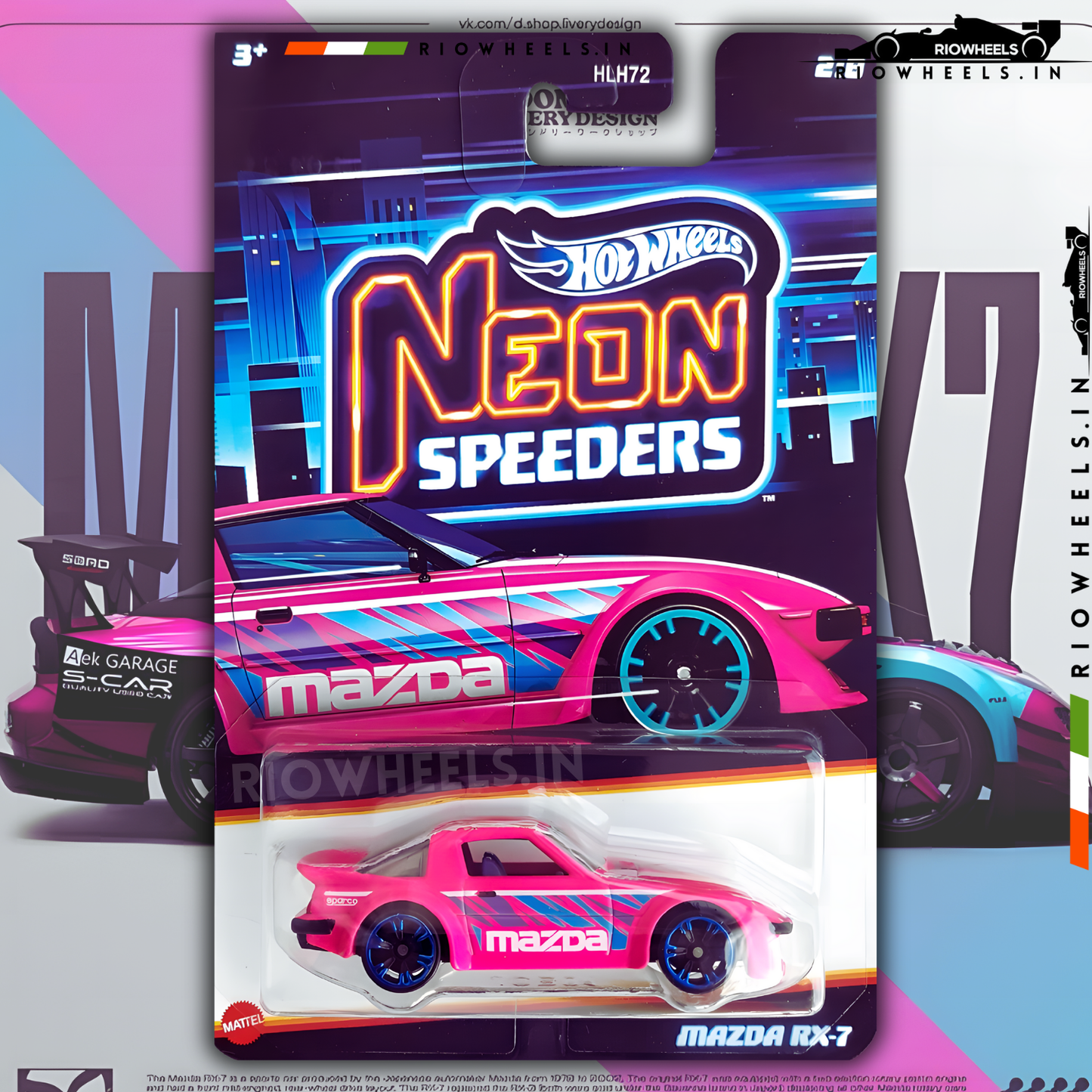 639/- || MAZDA RX-7 NEON SPEEDERS - HOT WHEELS