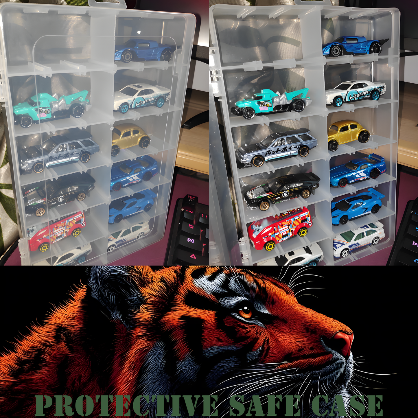 'PROTECTIVE SAFE CASE_TRANSPARENT BOX - HOT WHEELS