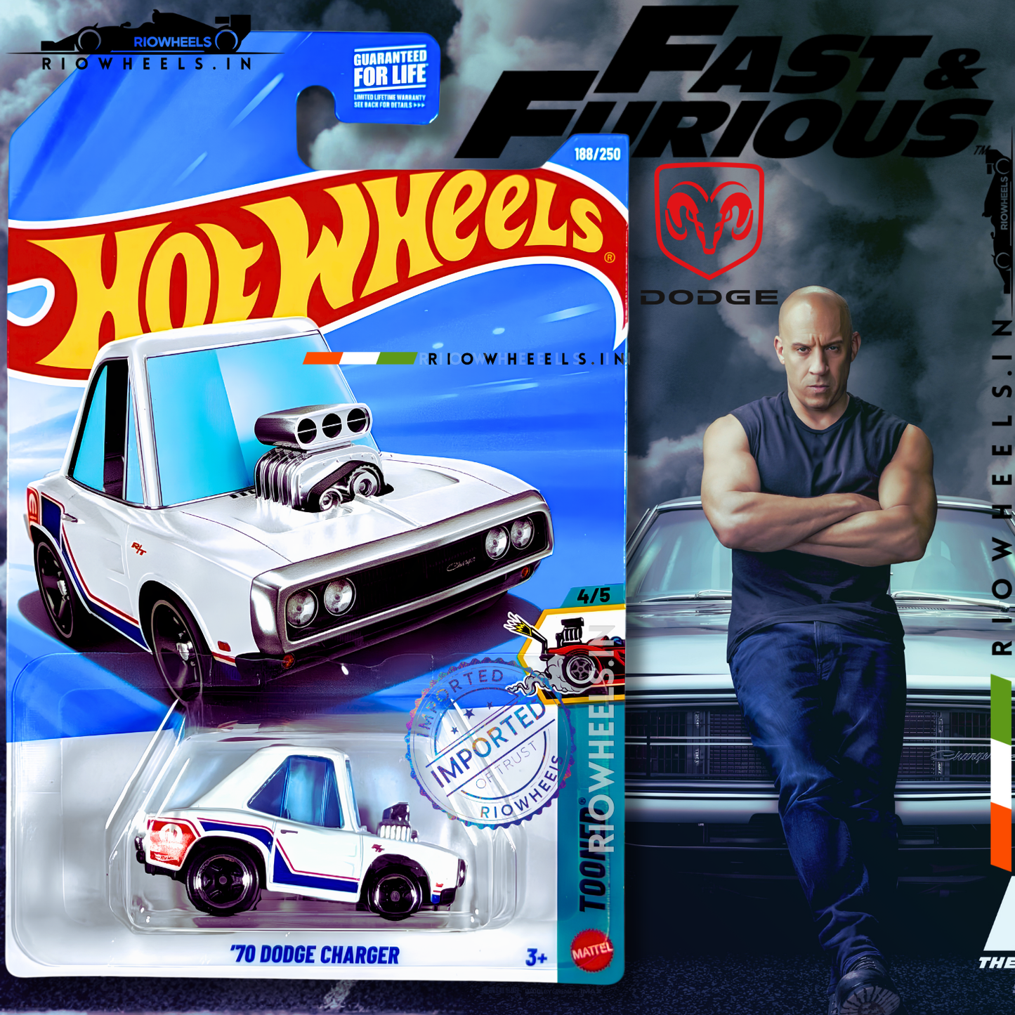 289/- || IMPORTED 70 DODGE CHARGER - HOT WHEELS
