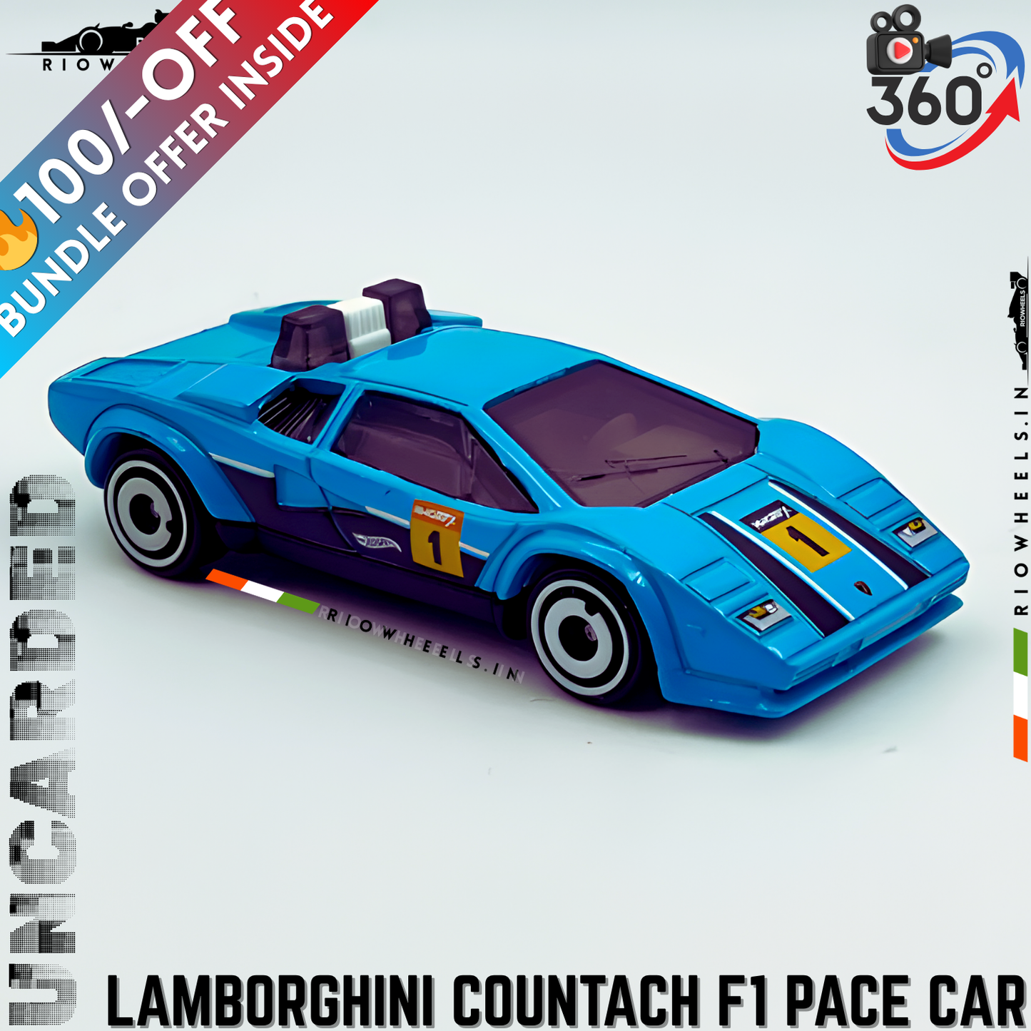 649/- || IMPORTED LAMBORGHINI COUNTACH F1  PACE CAR - HOT WHEELS || UNCARDED